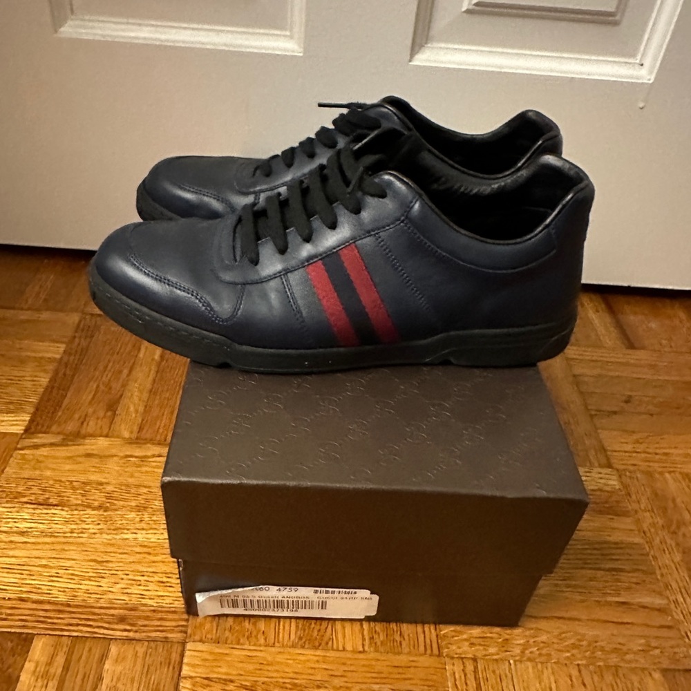 Gucci Andros Men’s Sneaker Sz 8.5 Mint Like New Rare Vintage VTG Classic Navy